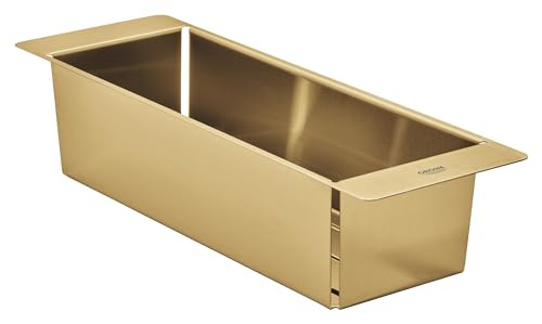 Grohe Vaschetta Cucina Forata Multifunzionale, 450 X 150 X 100 Mm, In Acciaio Inossidabile, Lavabile In Lavastoviglie, Anticorrosione, Oro Spazzolato,