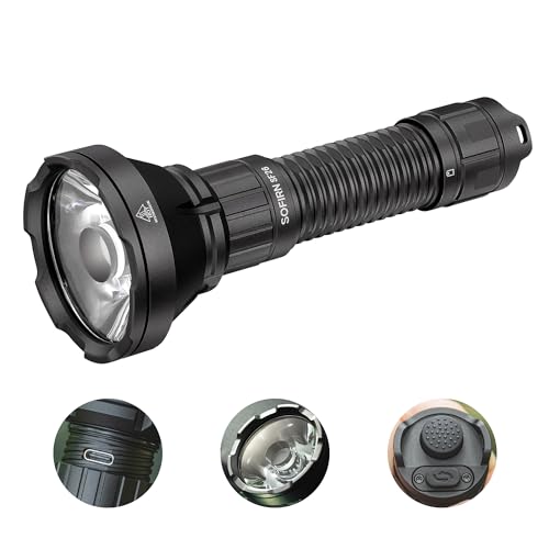 Weneasker Torcia Tattica Usb C, Ricaricabile, Sofirn Sf26, Super Luminosa, Con Doppio Interruttore Posteriore, 964 M, Torcia Lunga Per Campeggio, Cacc