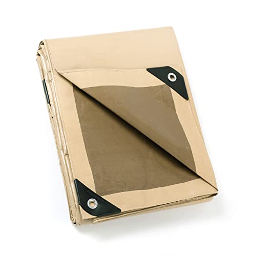 Guard Shield Telone Di Copertura In Tessuto Con Occhielli, 2 X 2 M, 160 G/㎡, Beige/Cachi, Multiuso, Impermeabile, Antistrappo, Stabilizzato Ai Raggi U