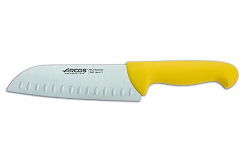 Arcos Serie 2900, Coltello Santoku Coltello Giapponese Coltelli Asiatici, Lama Acciaio Inossidabile Nitrum 180 Mm, Manico Polipropilene, Colore Giallo