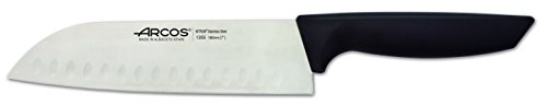 Arcos Serie Niza, Coltello Santoku Coltello Giapponese, Lama Acciaio Inossidabile Nitrum 180 Mm, Manico Polipropilene, Colore Nero