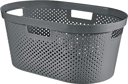 Curver Infinity Recycled - Cesta Gris Oscuro, 40L