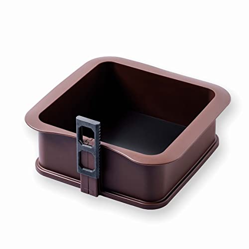 Lacor - 66779 - Stampo Quadrato Rimovibile In Silicone Alimentare Antiaderente Al 100% Con Base In Vetro, Chiusura Sicura, Ideale Per Torte E Torte, B