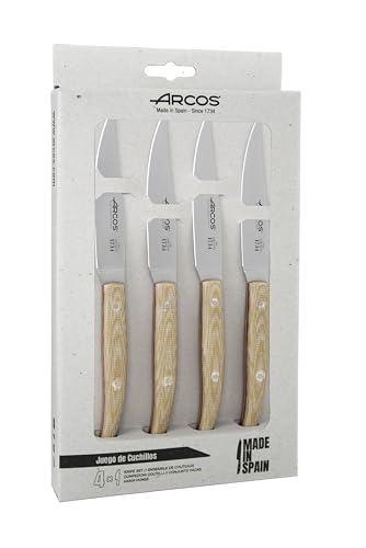 Arcos Coltelli Tabola - Set Coltello Bistecca 4 Pezzi - Lama Acciaio Inossidabile - Colore Marrone