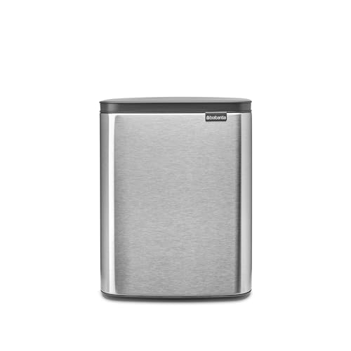 Brabantia Pattumiera Bo 12L - Piccolo Ed Elegante - Apertura E Chiusura Soft - Igienico E Poco Ingombrante - Appendibile A Parete - Per Bagno, Toilett