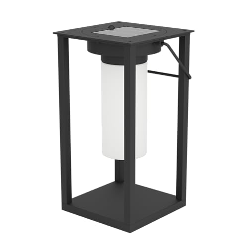 Eglo Led Tischlampe Solar Usigni, Solarlampe Außen, Deko Für Balkon Und Terrasse, Außenbeleuchtung Garten, Solarlaterne Outdoor Aus Schwarzem Kunststo