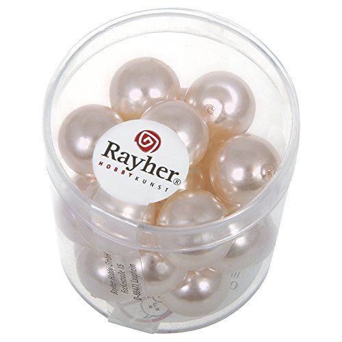 Rayher Perle Cerate Vetro Rinascimentali, 12Mm, Rosa Cipria, Scatolina 21Pz, 14404270