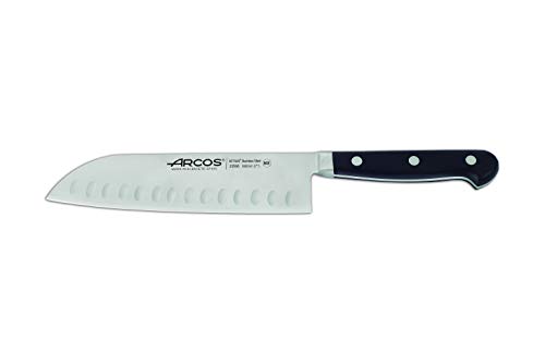 Arcos Opera, Coltello Santoku, Acciaio Inossidabile Forgiato Nitrum 180 Mm, Manico Pom, Colore Nero