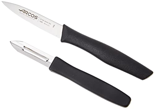 Arcos | Set Coltelli Mondatore + Pelapatate | Coltelli 2 Pezzi | Coltelli Pelare Patate | Acciaio Inox Nitrum | Lama Da 85 Mm E 60 Mm | Confezione Eco