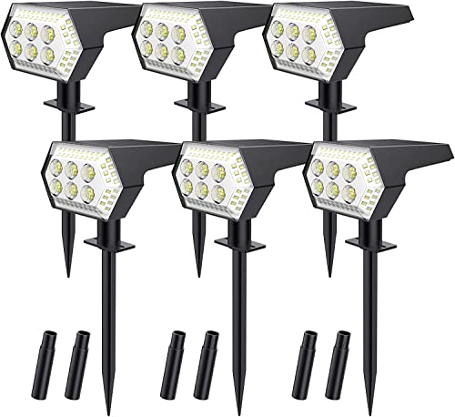 Oditton Luci Solari Da Esterno, Lampioni Solari Da Giardino 108Led Ip65 Impermeabile, Dark Sensing Auto On/Off, 4 Modalità, Luce Per Via Solare Per Es