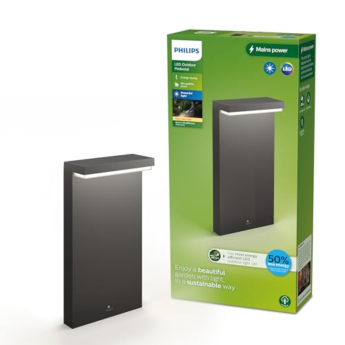 Philips Led Bustan Ultra Efficiente Paletto Per Esterni, Luce Bianca Calda, 3.8W, Ip44, Antracite