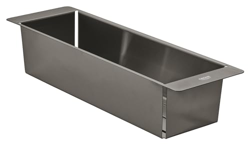 Grohe Vaschetta Cucina Forata Multifunzionale, 490 X 150 X 100 Mm, In Acciaio Inossidabile, Lavabile In Lavastoviglie, Anticorrosione, Grafite Spazzol
