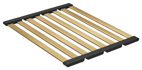 Grohe Griglia Scolapiatti Pieghevole Grande, 450 X 348 Mm, Acciaio Inossidabile, Lavabile In Lavastoviglie, Oro Spazzolato, 40856Gn0