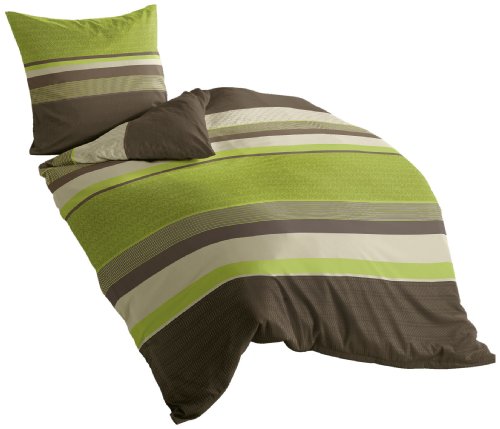 Bierbaum Wohnen 4630_13 Lenzuola In Flanella Di Qualità 135X200 Cm (Copripiumino) + 80X80 Cm (Federa), Colore: Verde Mela