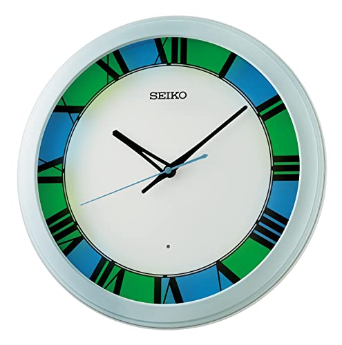 Seiko Orologio Da Parete, Verde-Blu, Rund