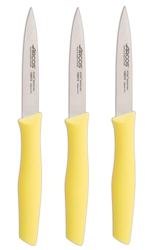 Arcos | Set 3 Coltelli Spelucchino | Coltelli Coltello Sbucciare | Coltelli Per Pelare Patate | Acciaio Inossidabile Nitrum | Lama Di 100 Mm | Imballa