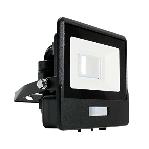 V-Tac Faro Led Chip Samsung 10W Con Sensore Pir Colore Nero 4000K Ip65
