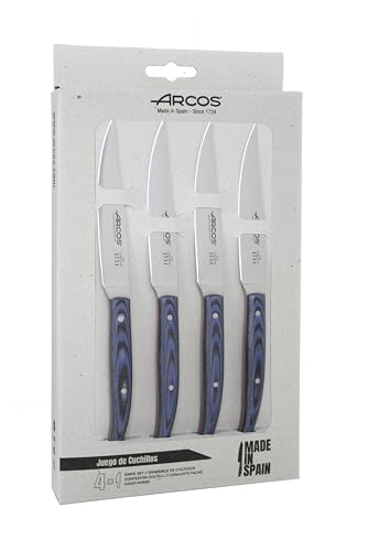 Arcos Coltelli Tabola 807100- Set Coltello Bistecca 4 Pezzi - Lama Acciaio Inossidabile - Colore Blu