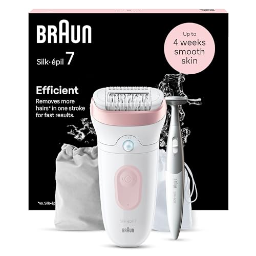 Braun Silk-Épil 7 Depilatore Donna, Epilatore Elettrico Donna Con Testina Ampia Per Una Epilazione Semplice, Wet & Dry, Pelle Liscia A Lungo, Con Rifi