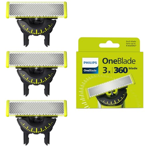 L'Autentico Philips Oneblade 360 Lama Di Ricambio, Per Rasoio Elettrico E Rifinitore Oneblade, Confezione Da 3, Modello Qp430/60