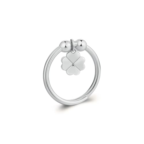 S'Agapõ Anello Donna In Acciaio Con Simbolo Quadrifoglio | Collezione Feelings - Sfe34