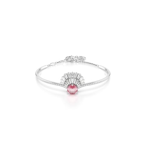 Swarovski Bracciale Rigido Idyllia, Conchiglia, Rosa, Placcato Rodio