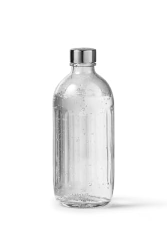 Aarke Bottiglia Di Vetro [Compatibile Solo Con Carbonator Pro]Per Carbonator Pro (Gasatore D’Acqua), Lavabile In Lavastoviglie, Dettagli In Acciaio, 8