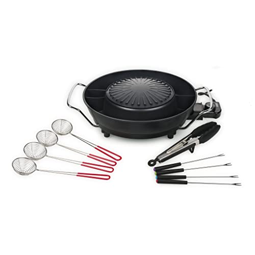 Tristar Pz-9131 Barbecue Coreano Hot Pot, Acciaio, Nero