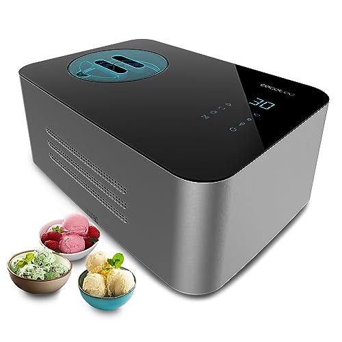 Cecotec Gelateria Con Compressore Da 1,5 L Gelacy 1500 Touch. 150 W, Macchina Per Gelato, Schermo Tattile, Finestra Di Controllo, Motore Estraibile, G