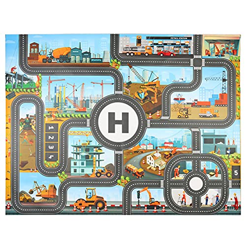Jtmm Tappeto Per Bambini Tappeto Tappeto Costruzione Urbana, Tappeto In Plastica Pvc Dimensioni 39,3X51,1 Pollici / 100X130 Cm Tappeto Per Bambini Are