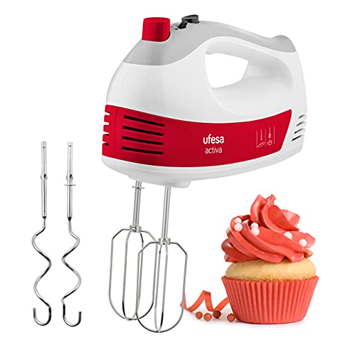 Ufesa Bv4650 – Sbattitore Elettrico, 400 W, 5 Velocità + Turbo, Tasto Espulsione Accessori, 2 Fruste Impastatrici, Design Ergonomico Con Impugnatura M