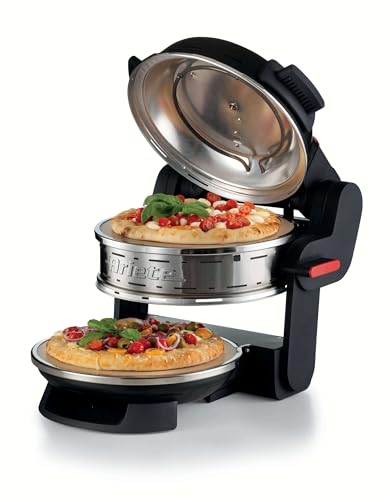 Ariete 927 Pizzeria Ariete, Forno Pizza Doppio, 2 Pizze In 4 Minuti, 2300 W, 2 Pietre Refrattarie, 2 Termostati, Diametro 32 Cm, 5 Livelli Di Cottura,