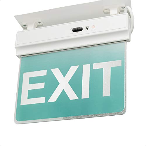 Insegna Exit Tabella Uscita Emergenza Luminosa Led Batteria Adesiva 1.8W 6400K