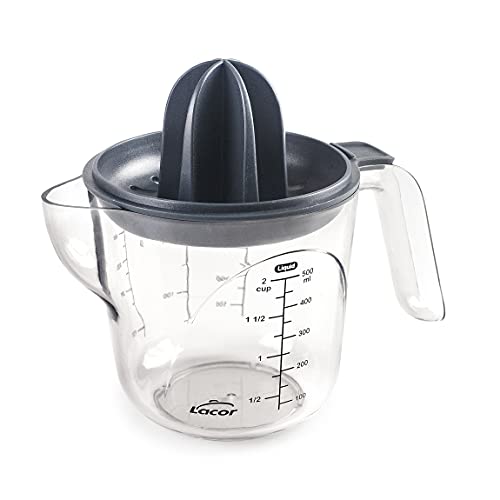 Lacor - 67134 - Spremiagrumi Manuale, Spremiagrumi, Con Misurino Estraibile, In Plastica, Senza Bpa, Lavabile In Lavastoviglie, 500 Ml