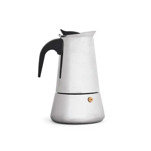 Kinvara Caffettiera Italiana Nero Argento Acciaio 9 Tazze