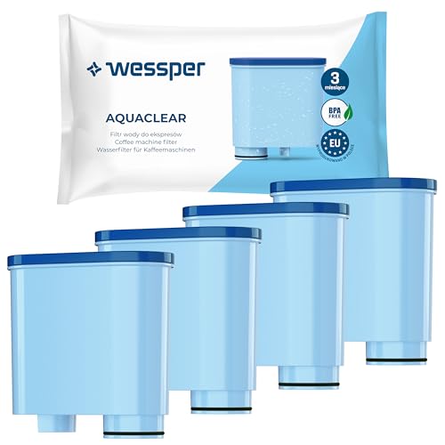Wessper Aquaclear - Set Di 4 Filtri Dell'Acqua Per Macchina Da Caffè Saeco E Philips Aquaclean Ca6903/10 Ca6903/22 Ca6903