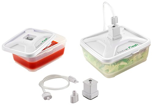 Macom Forever Fresh 705. Set Universale Con 2 Contenitori Per Macchine Sottovuoto Alimenti, 600 Ml E 900 Ml, Plastica