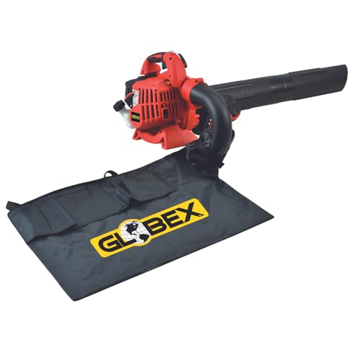 Globex Aspiratore Soffiatore A Scoppio, Gx 26 So 3 In 1, Motore A Due Tempi, Soffia, Aspira, Tritira, Serbatoio Lt. 0,45, Euro 5, Ideale Per Ripulire