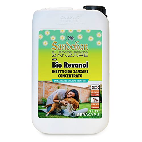Sandokan Insetticida Concentrato Abbattente Bio Revanol Formula Plus 10% 3L Adatto Contro Zanzare E Insetti Volanti E Striscianti Azione Immediata Per