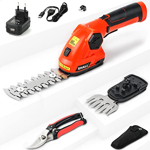 Shall Tosaerba E Tagliasiepi A Batteria - Tagliasiepi Elettrico Da 7,2 V Tagliasiepi Portatile 2 In 1
