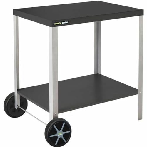 Cook'In Garden - Carrello Media S Con Piano Di Lavoro - Mobile Su Ruote - Cucina Esterna - Supporto Ideale Per Plancha O Barbecue - Facile Da Spostare