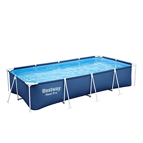Bestway 56424-5 Set Piscina Fuori Terra Steel Pro Rettangolare Da 400X211X81 Cm