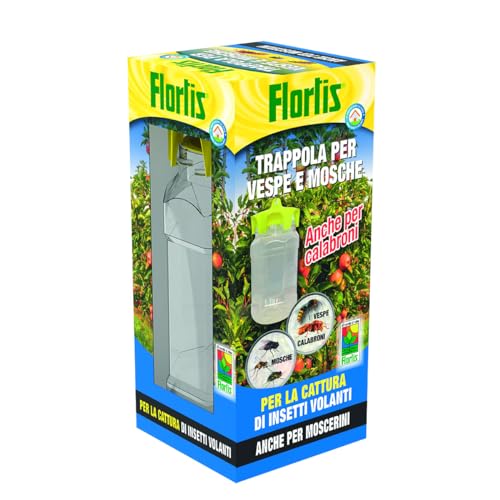 Flortis Trappola Vespe, Mosche, Calabroni, Moscerini. Cattura Insetti Volanti Multiuso. Trappola Ecologica Da Esterno. Trappola Calabroni Bottiglia E
