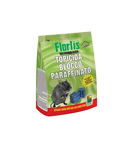 Flortis Topicida Blocco Paraffinato 300 Gr Protezione Topi Ratti Esterno