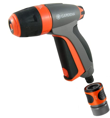 Gardena 32117 Pistola A Spruzzo In Metallo Completamente Regolabile Con Controllo Del Flusso Integrato, Grigio