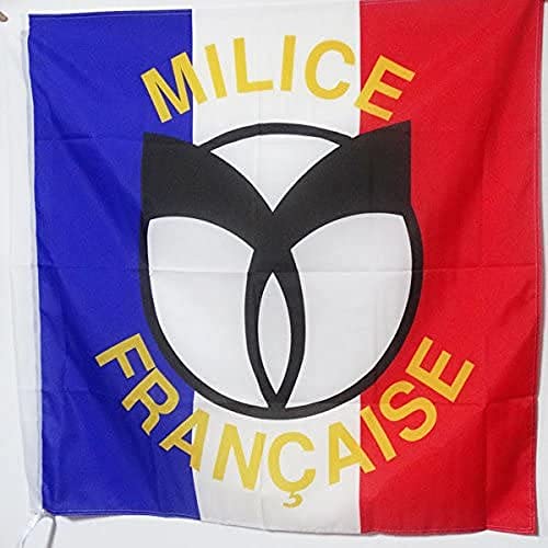 Az Flag Bandiera Milizia Francese 90X90Cm - Bandiera Milice Française - Francia 90 X 90 Cm Foro Per Asta