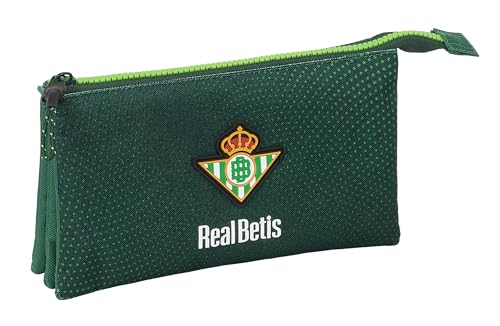 Safta Real Betis Balompié - Astuccio Triplo, Astuccio Per Bambini, Ideale Per Bambini In Età Scolastica, Comodo E Versatile, Qualità E Resistenza, 22