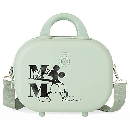 Disney Mickey Happiness Borsa Da Toilette Adattabile Con Tracolla Verde 29X21X15 Cm Abs Rigido 9,14 L 2,52 Kg