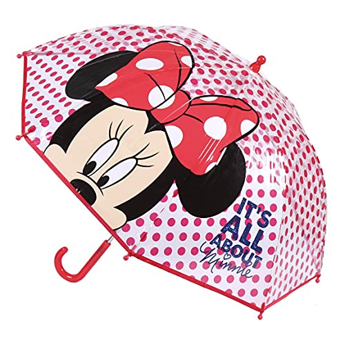 Cerdá Life'S Little Moments- Paraguas Burbuja Manual De Minnie Mouse- Licencia Oficial Disney, Dibujos Animados, Color Rojo (2400000612)