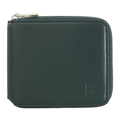 Dudu Portafoglio Uomo Rfid In Pelle Portamonete Con Cerniera Zip Esterna Piccolo Con 6 Slot Carte Mangrove